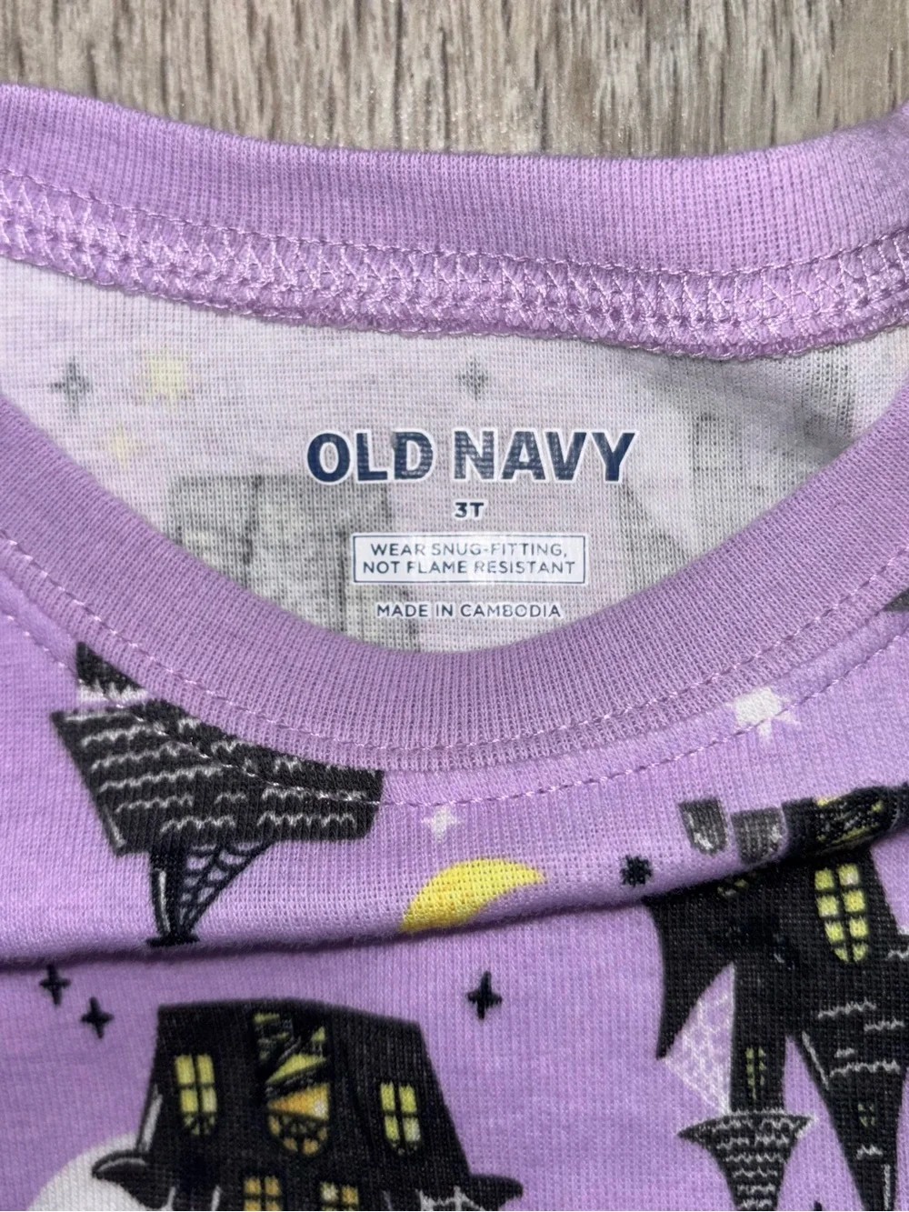 Old Navy Haunted House Pajama Set 3T Purple